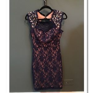 Navy Sparkly Party Bodycon Dress (NWT)
